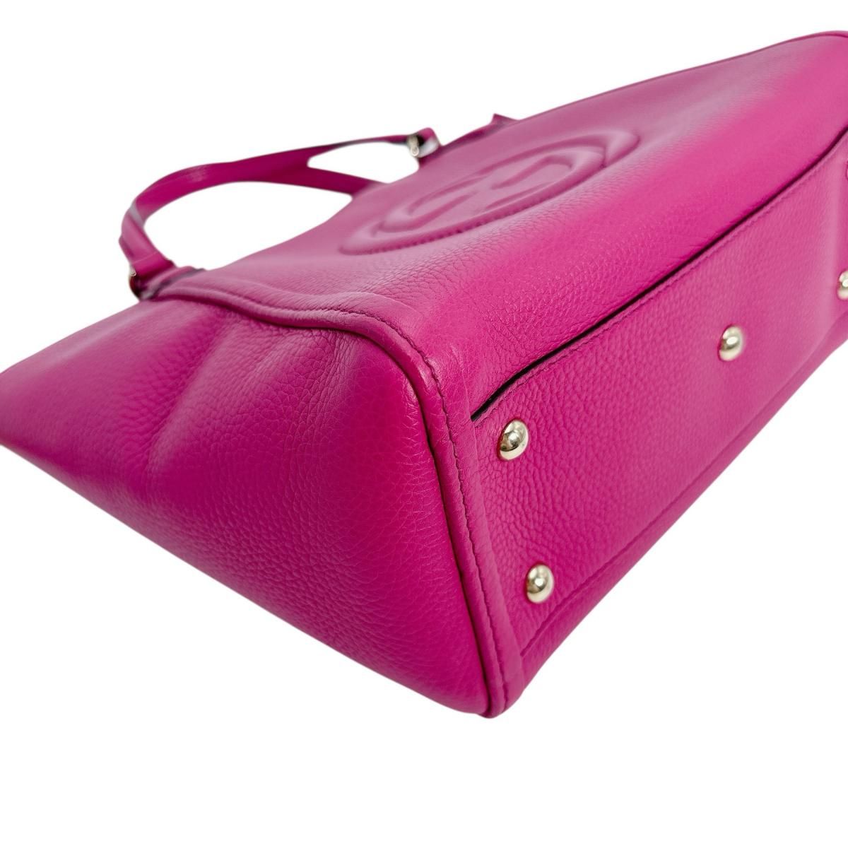 Gucci 2-Way Bag Handbag Calf Pink