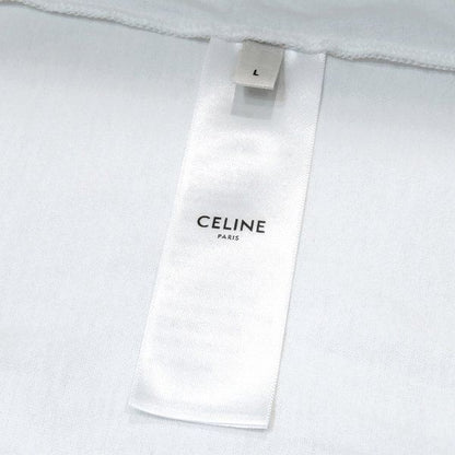 Celine White Size L Loose Fit Logo Print 2x764671q Apparel Cut And Sewn Men's