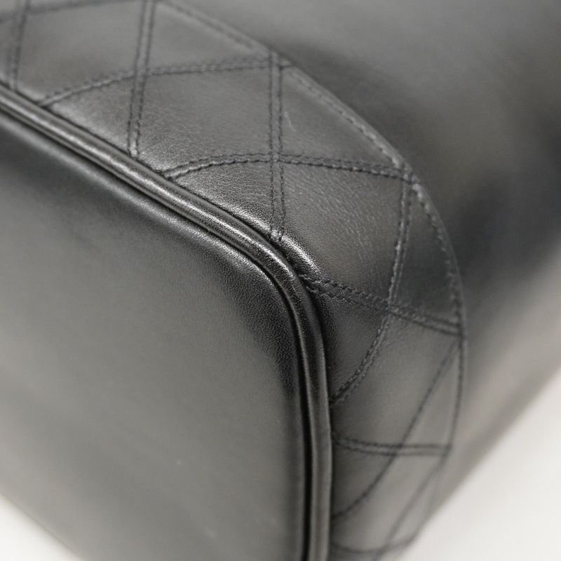 Chanel Vanity Bag Bicolore Lambskin Black Gold Hardware Women