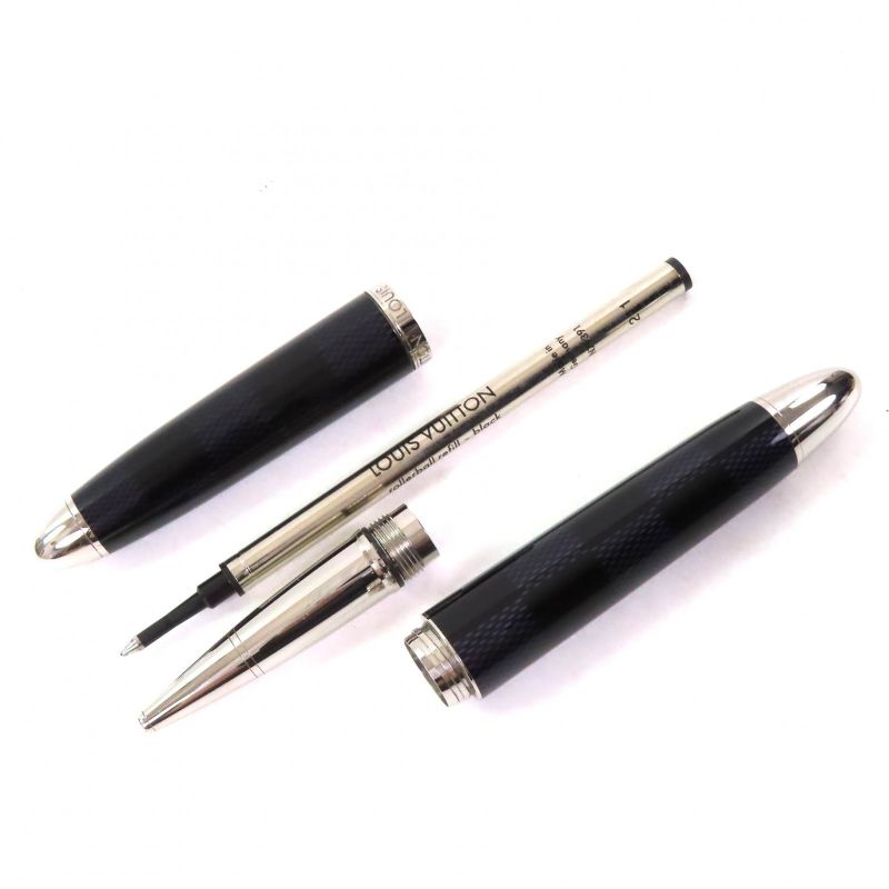 Louis Vuitton N79003 Granteur Damier Graphite Capped Ballpoint Pen Black Gray