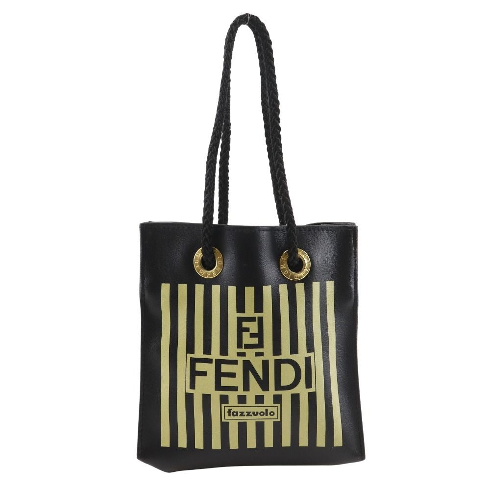Fendi Fazzuolo Mini Handbag Pecan Leather Black