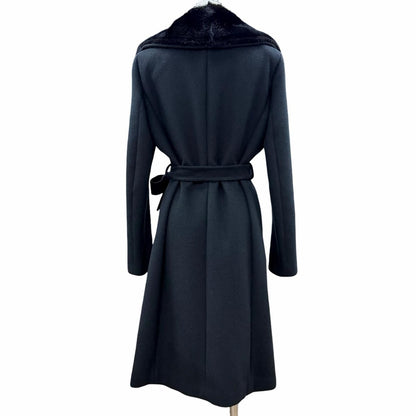 Fendi Cashmere Silk Lining Mink Long Coat with Belt Black 42 Garment — view 3