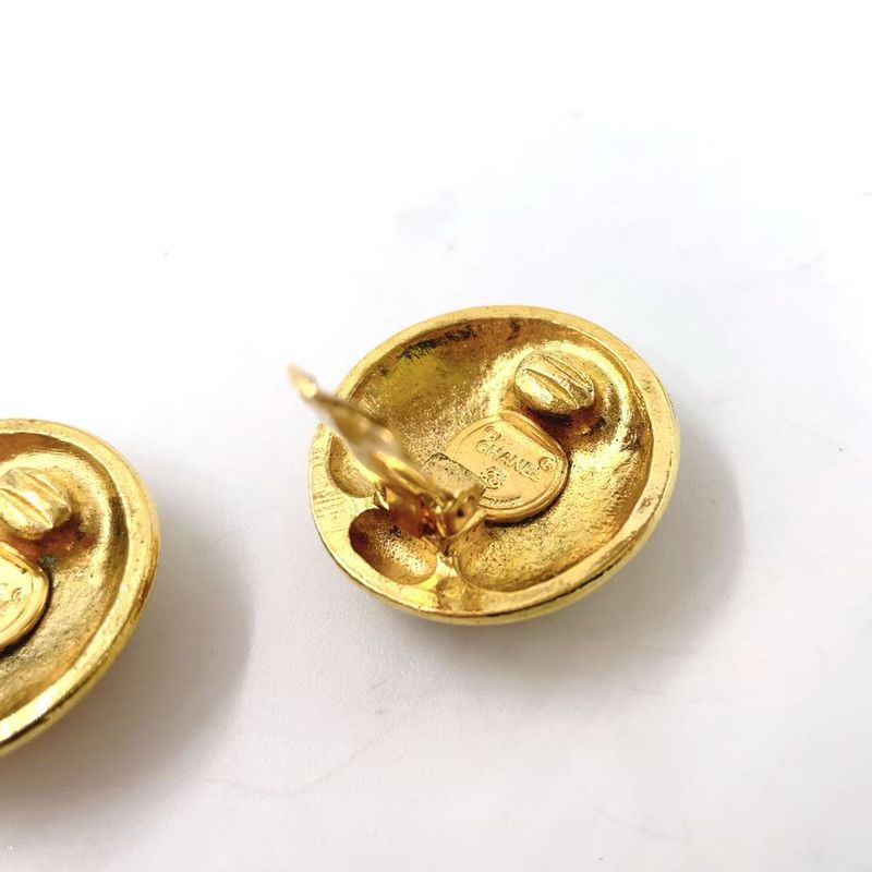 Chanel Alphabet Logo GP Gold Earrings
