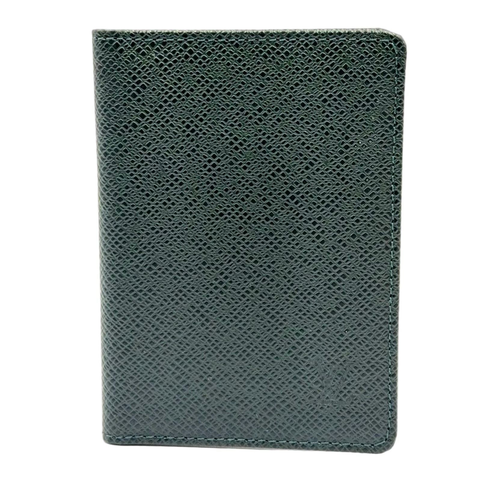 Louis Vuitton Porto 2 Cult Vertical Taiga Leather Dark Green Card Case