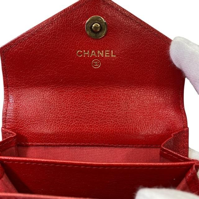 Chanel Chevron V Stitch Coin Case Coin Case Coin Purse Compact Wallet Mini