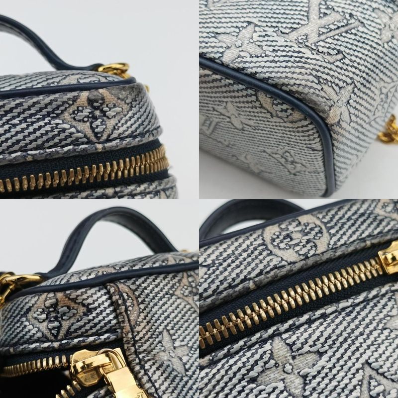 Louis Vuitton Micro Vanity Gray And Blue Monogram Jacquard Denim M82467 IC Chip