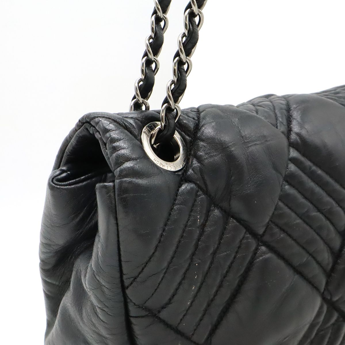 Chanel Coco Mark Chain Shoulder Shoulder Bag Tote Bag Quilted Leather Black