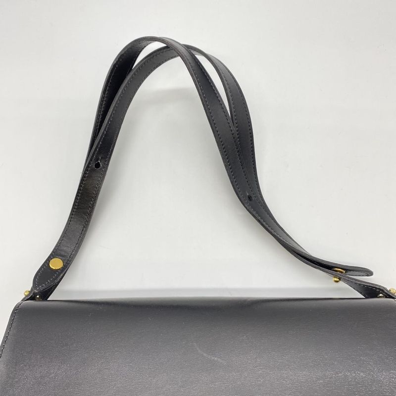 Christian DIOR Shoulder Bag Leather Black Vintage Ladies Men Fashion Gift