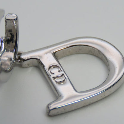 Christian Dior Earring Swing Metal Silver CD Logo Accessory Plated Ladies Women