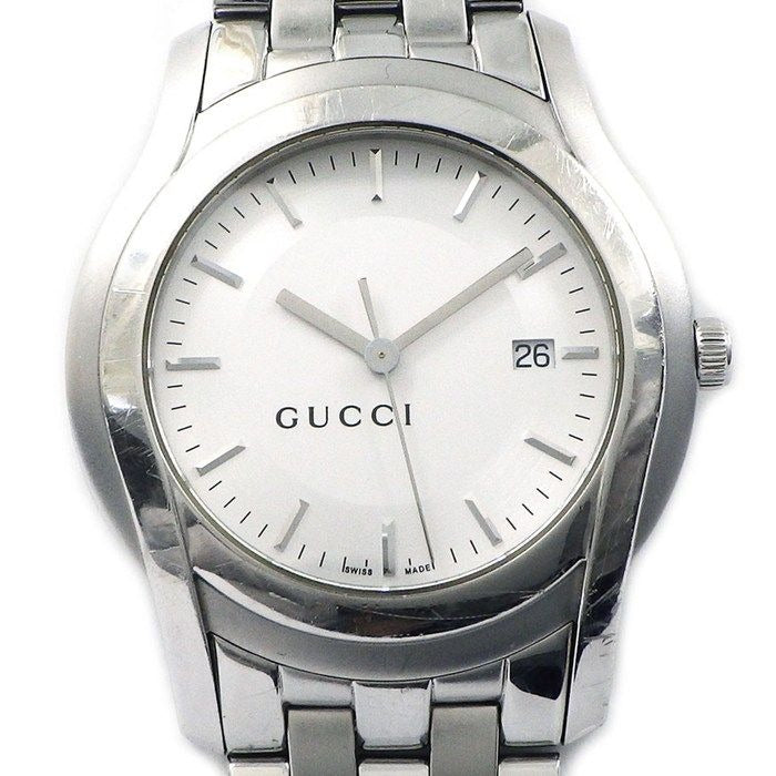 Gucci Watch Class Silver Dial Date SS Quartz Analog