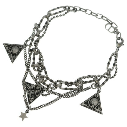 Dior Bracelet Buckle Chain Link Monogram CD Silver