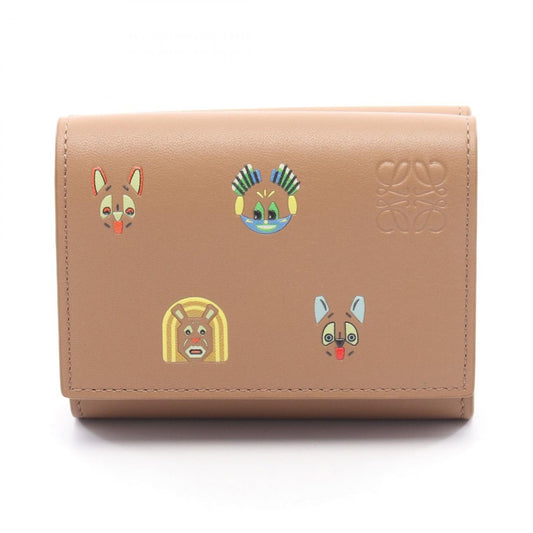 Loewe Trifold Wallet Futurist Cat Mocha Leather