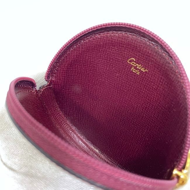 Cartier Coin Case Ec22892 Bordeaux Must Excellent Condition Coin Purse