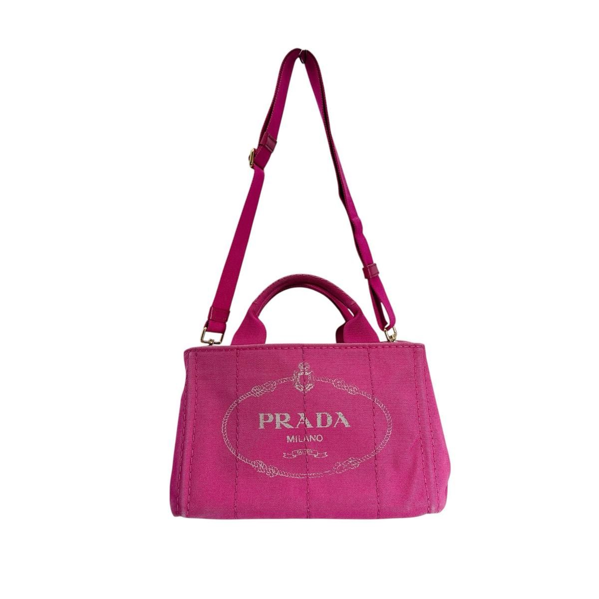 Prada 1 Bg439 Canapa Handbag Mini Tote Bag Pink