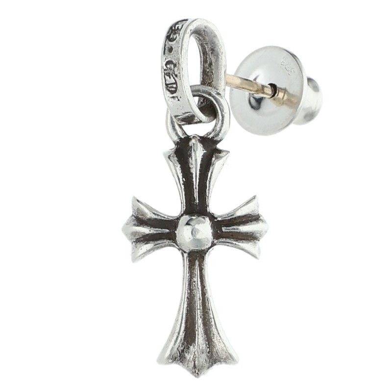 Chrome Hearts Bby Pprchn Baby Fat Drop Silver Earrings