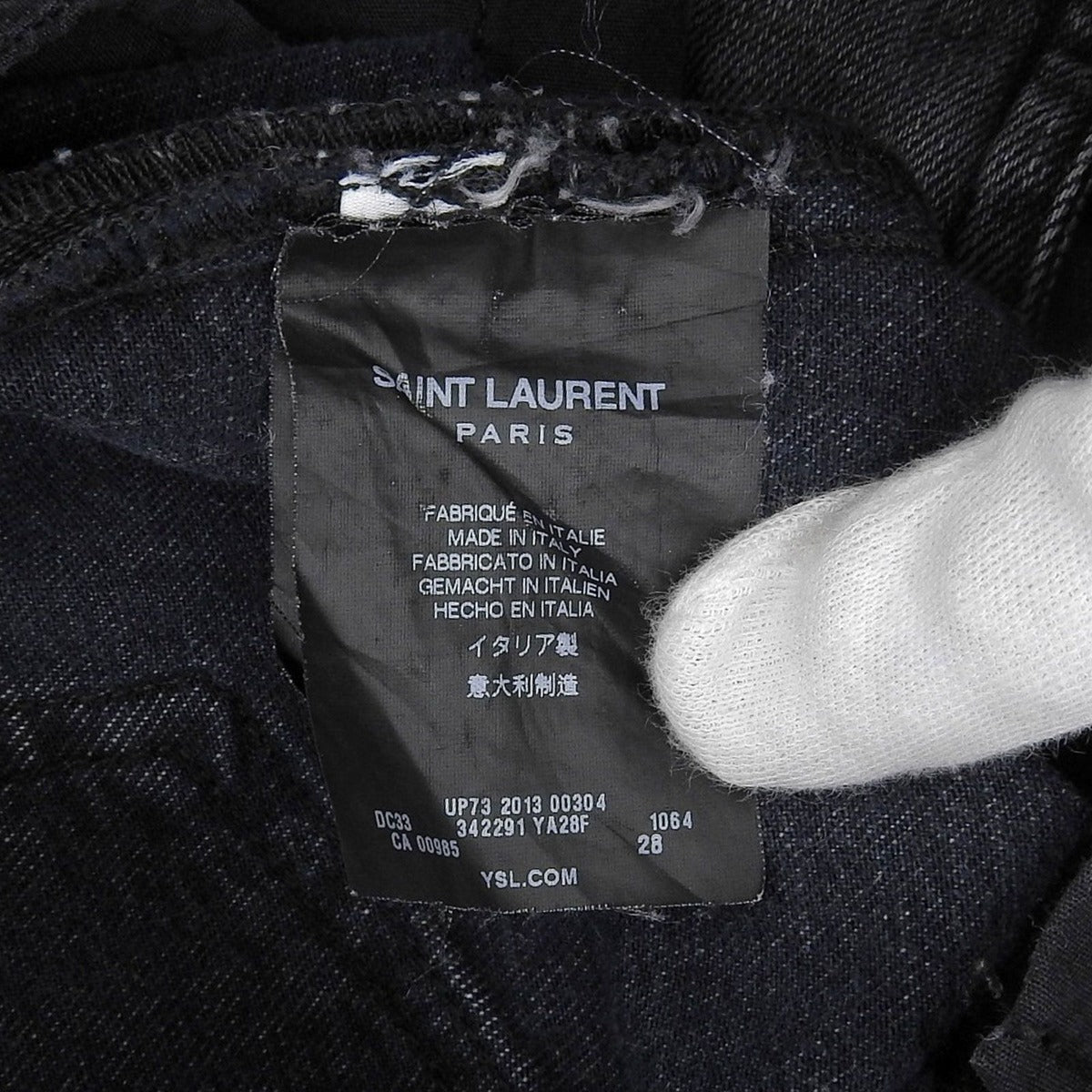 Saint Laurent Paris D02 W Sk-mw Eddie Period Zip Hem Black Denim — view 7
