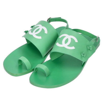 Chanel CC Logo Flat Sandals 37