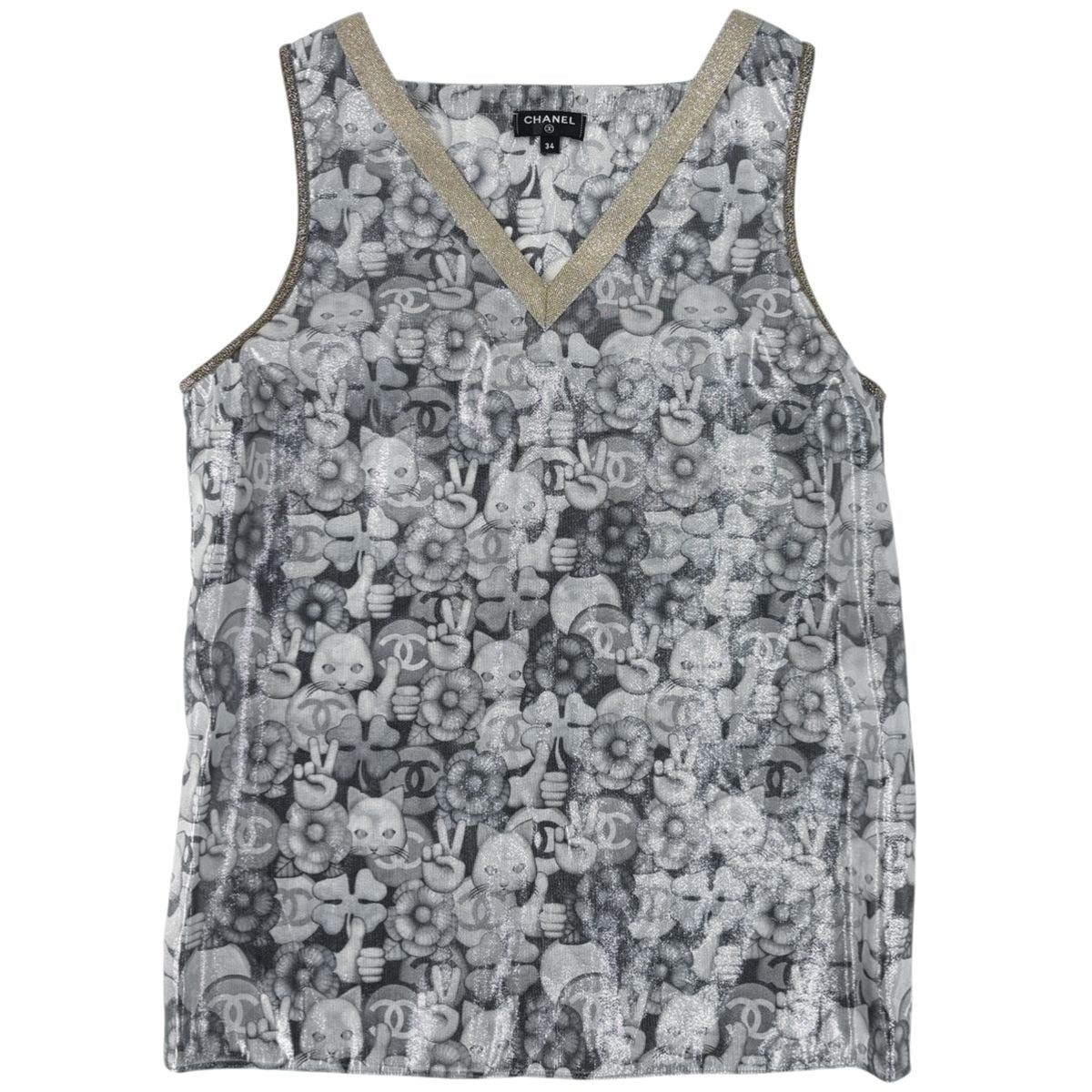 Chanel CC Logo Sleeveless Top Tank Choupette