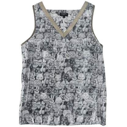 Chanel CC Logo Sleeveless Top Tank Choupette