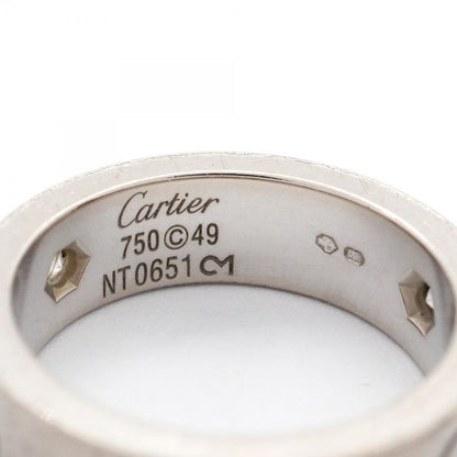 Cartier Ring Love 3PD 18K White Gold White Togo Old Diamond #49 Ladies