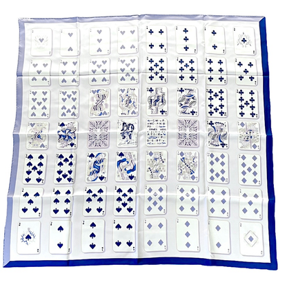 Hermes Scarf Carre 90 Silk Jeu De Cartes Trump Card Numbers Bandana Multicolor