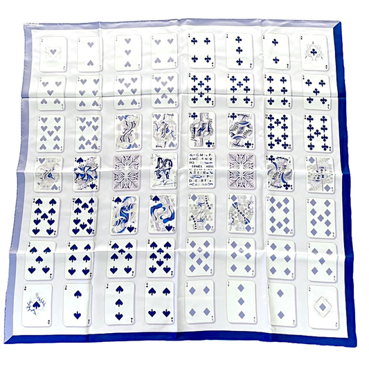 Hermes Scarf Carre 90 Silk Jeu De Cartes Trump Card Numbers Bandana Multicolor