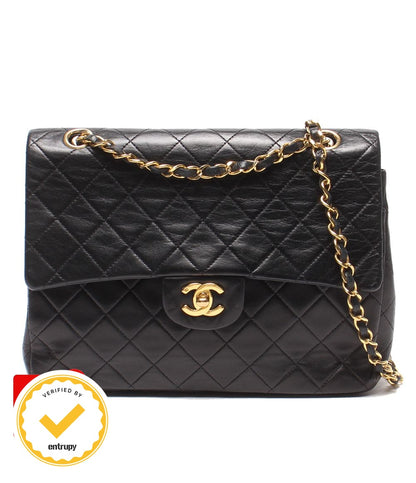 Chanel Chain Shoulder Bag Crossbody Quilted 25 Gold Double Flap Lambskin