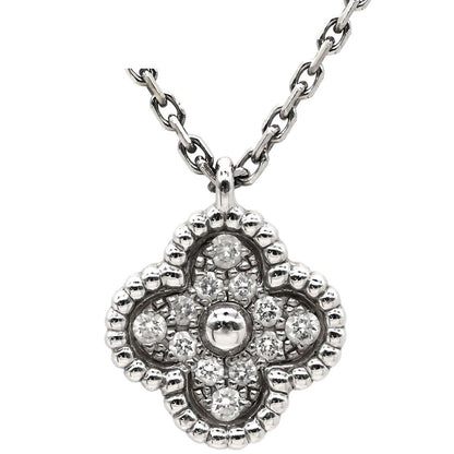 Van Cleef & Arpels Necklace Sweet Alhambra Pendant White Gold 750 18K Diamond