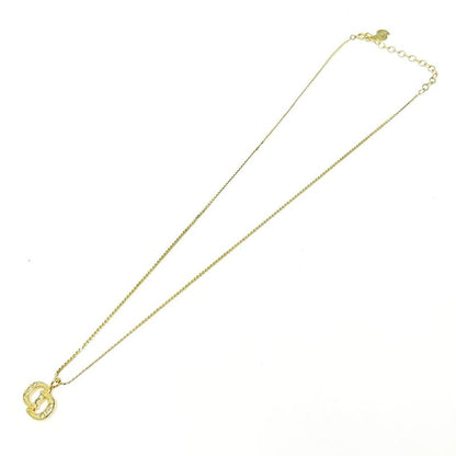 Christian Dior GP Rhinestone CD Logo Necklace Earring Set Gold 469960 Necklace