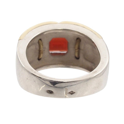 Hermes Ring Silver Yellow Gold Garnet Vintage — view 5