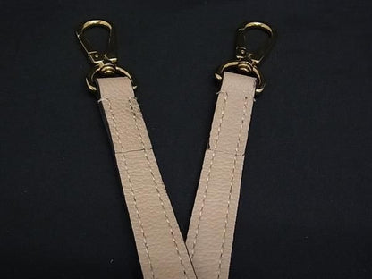 Louis Vuitton Leather Shoulder Strap For Bag Shoulder Belt Beige Fs2496