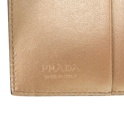 Prada 1mv204 Saffiano Leather Gold Fold Wallet 0933 Prada