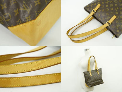 Authentic Louis Vuitton LV Cabas Piano Monogram Tote Bag Shoulder Bag Brown