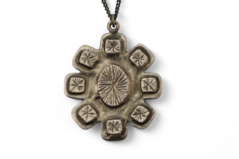 Chanel Necklace Pendant Chanel Coco Mark CC Rhinestone Gunmetal 10C