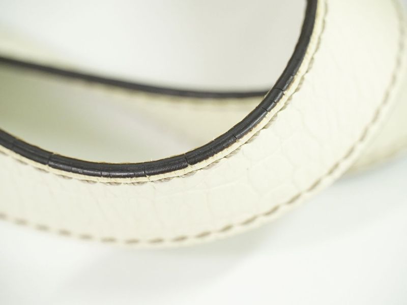 Authentic Celine Bittersweet Macadam Tote Handbag Canvas Leather Beige White