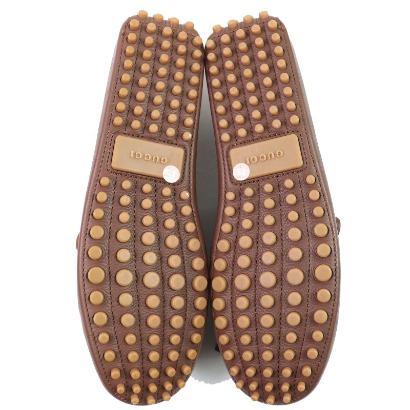 Gucci 367923 Bamboo Tassel Leather Loafer Driving Shoes Brown 8.5 Storage With