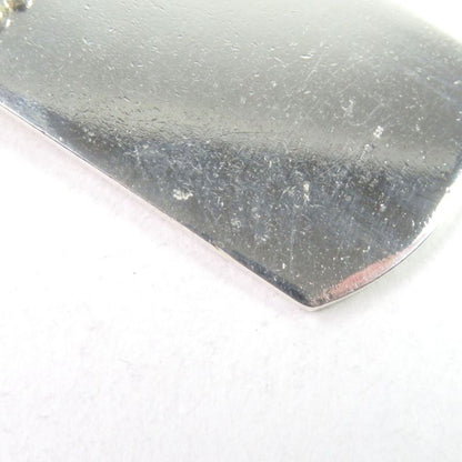 Gucci 925 Logo Engraved Double Dog Tag Ball Chain Necklace Silver