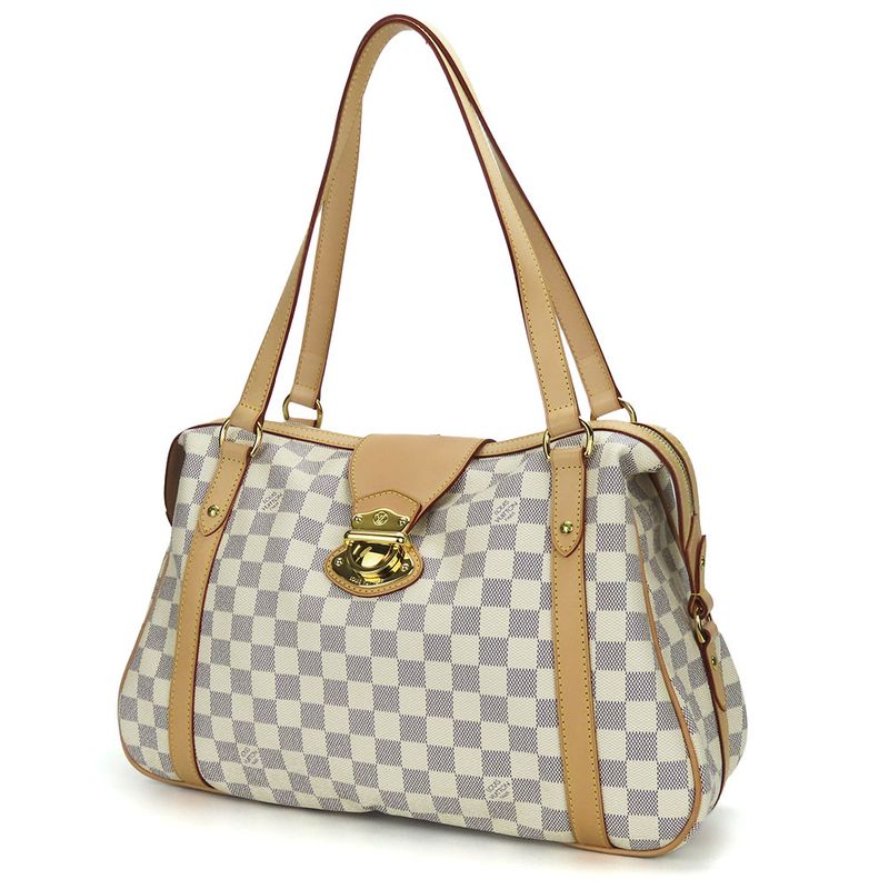 Louis Vuitton Tote Bag Stresa PM N42220 Damier Azure Nubuck White Gold Hardware