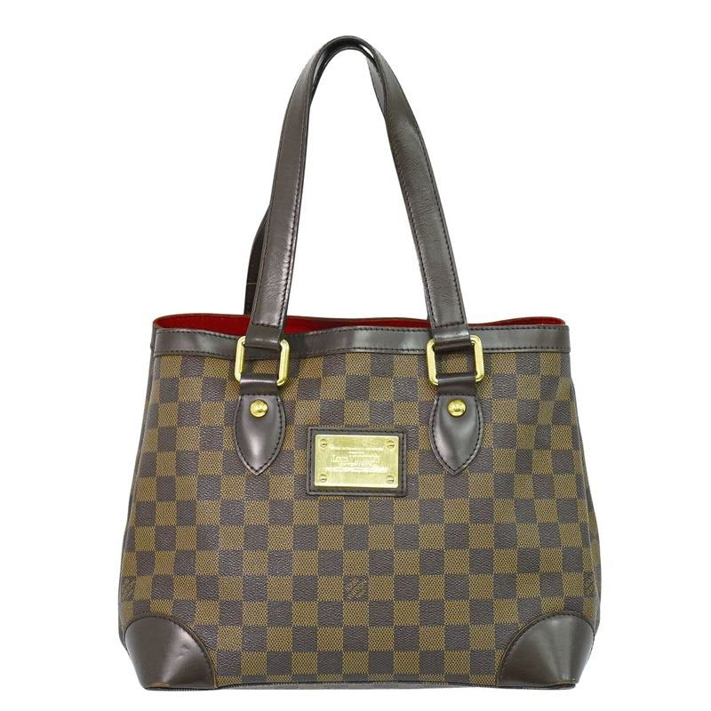 Louis Vuitton Hampstead PM Damier Ebene Tote Bag Handbag Brown