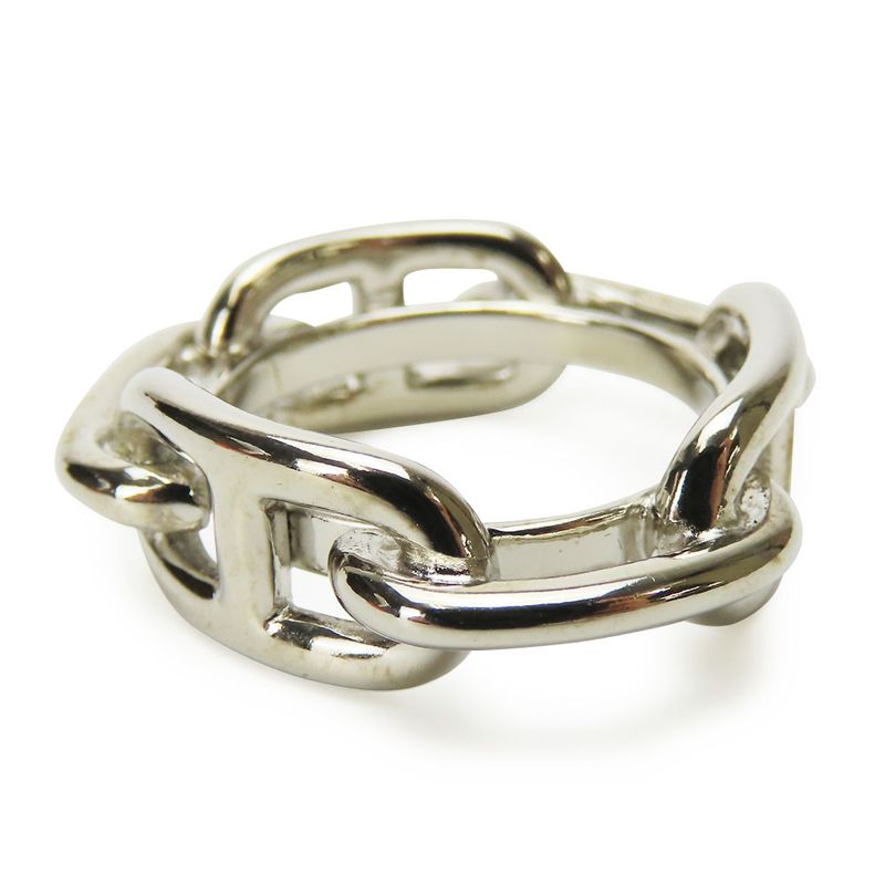 Hermes Scarf Ring Chaine D'ancre Metal Silver Accessory Small Item Ladies Women