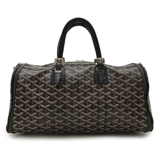 Goyard Croisjour 40 Handbag Mini Boston Bag Herringbone Pattern Black Brown