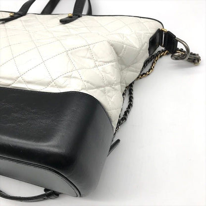 Chanel CC Logo Quilted Gabriel 2-Way White Bicolor Purse