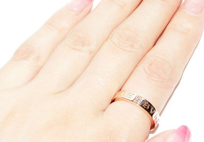 Bulgari Ring 18K Pink Gold Diamond 1p(004ct) Bzero1 Ring Bulgari Double Logo