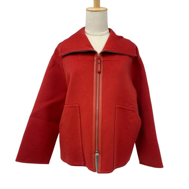 Hermes Outer Cashmere Red Short Coat