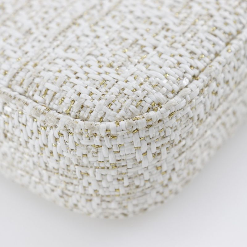 Chanel Deauville Chain Shoulder 2WAY Clutch A84415 Tweed White Ladies Shoulder