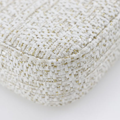 Chanel Deauville Chain Shoulder 2WAY Clutch A84415 Tweed White Ladies Shoulder