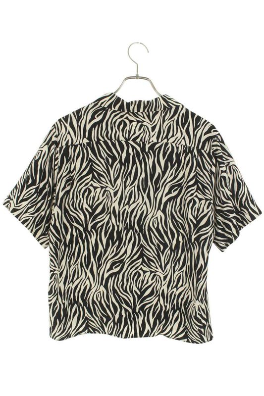 Celine 2c036843h Zebra All Over Pattern Open Collar Short Sleeve Shirt Men 38