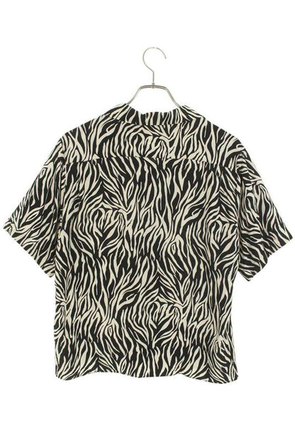 Celine 2c036843h Zebra All Over Pattern Open Collar Short Sleeve Shirt Men 38