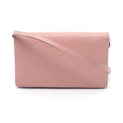 Gucci Shoulder Bag Swing Pink Leather Wallet