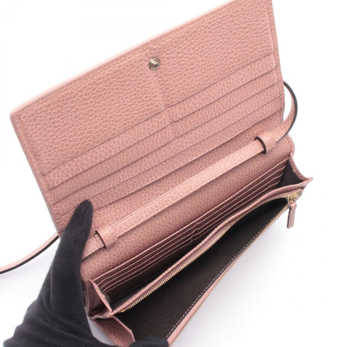 Gucci Shoulder Bag Swing Pink Leather Wallet — view 3